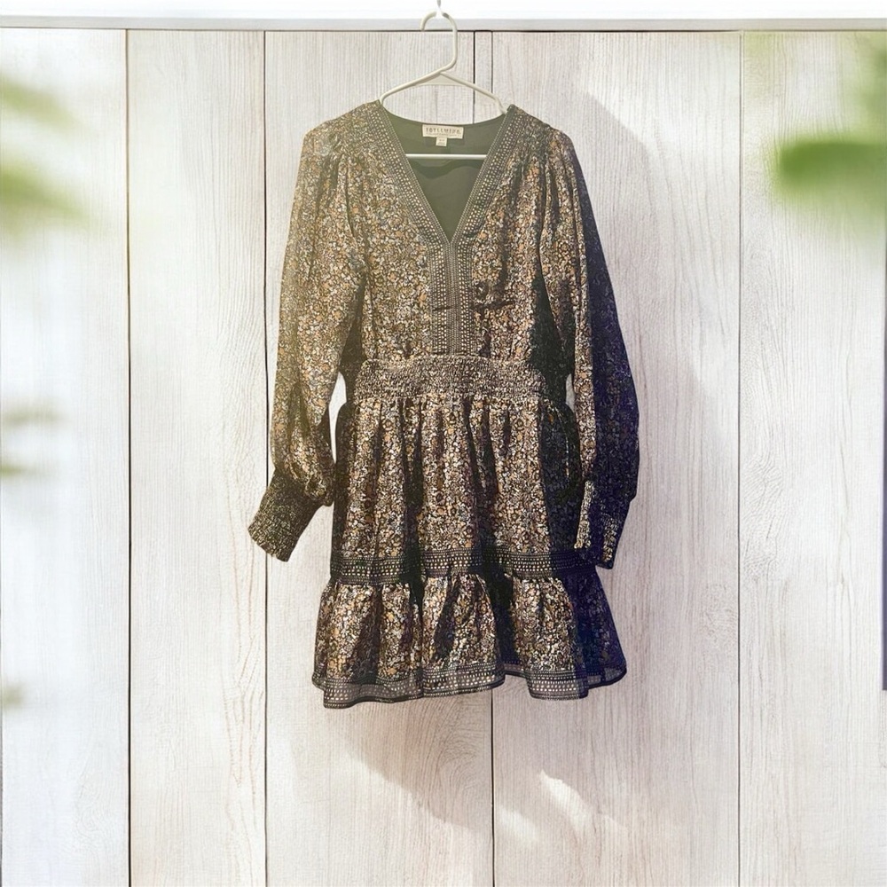 Idyllwind Black and Cream Floral Long Sleeve Dress